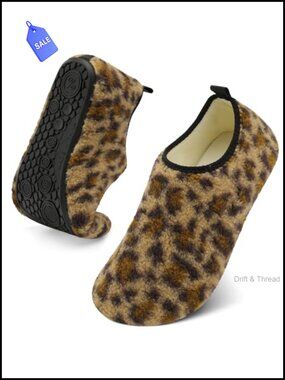 Cozy House Slippers Portable Travel Shoes Flexible Rubber Sole Velvet Lining